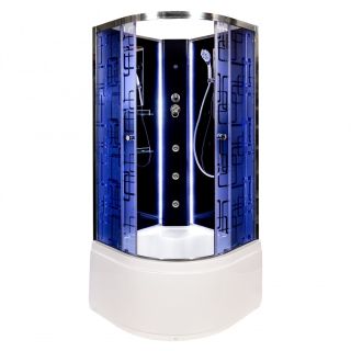 Душевая кабина Deto BМ1510 стандартная BLACK 100х100х220 см